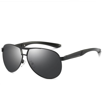 Classic Metal Double Bridge Aviator Sunglasses Wholesale Custom Logo_Black/Grey