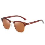 Classic Retro Square Browline Polarized Sunglasses with Metal Rivets - Image 24