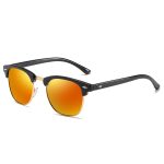 Classic Retro Square Browline Polarized Sunglasses with Metal Rivets - Image 16