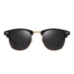 Classic Retro Square Browline Polarized Sunglasses with Metal Rivets - Image 13