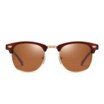 Classic Retro Square Browline Polarized Sunglasses with Metal Rivets - Image 25