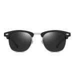 Classic Retro Square Browline Polarized Sunglasses with Metal Rivets - Image 15