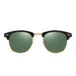 Classic Retro Square Browline Polarized Sunglasses with Metal Rivets - Image 21