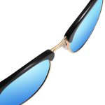 Classic Retro Square Browline Polarized Sunglasses with Metal Rivets - Image 9