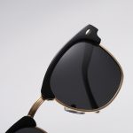 Classic Retro Square Browline Polarized Sunglasses with Metal Rivets - Image 8